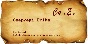 Csepregi Erika névjegykártya